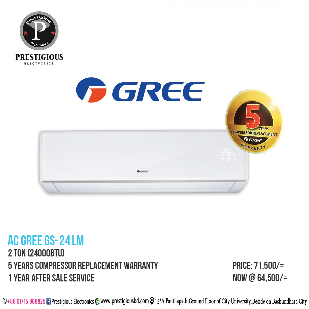 AC GREE GS-24 LM 2 TON